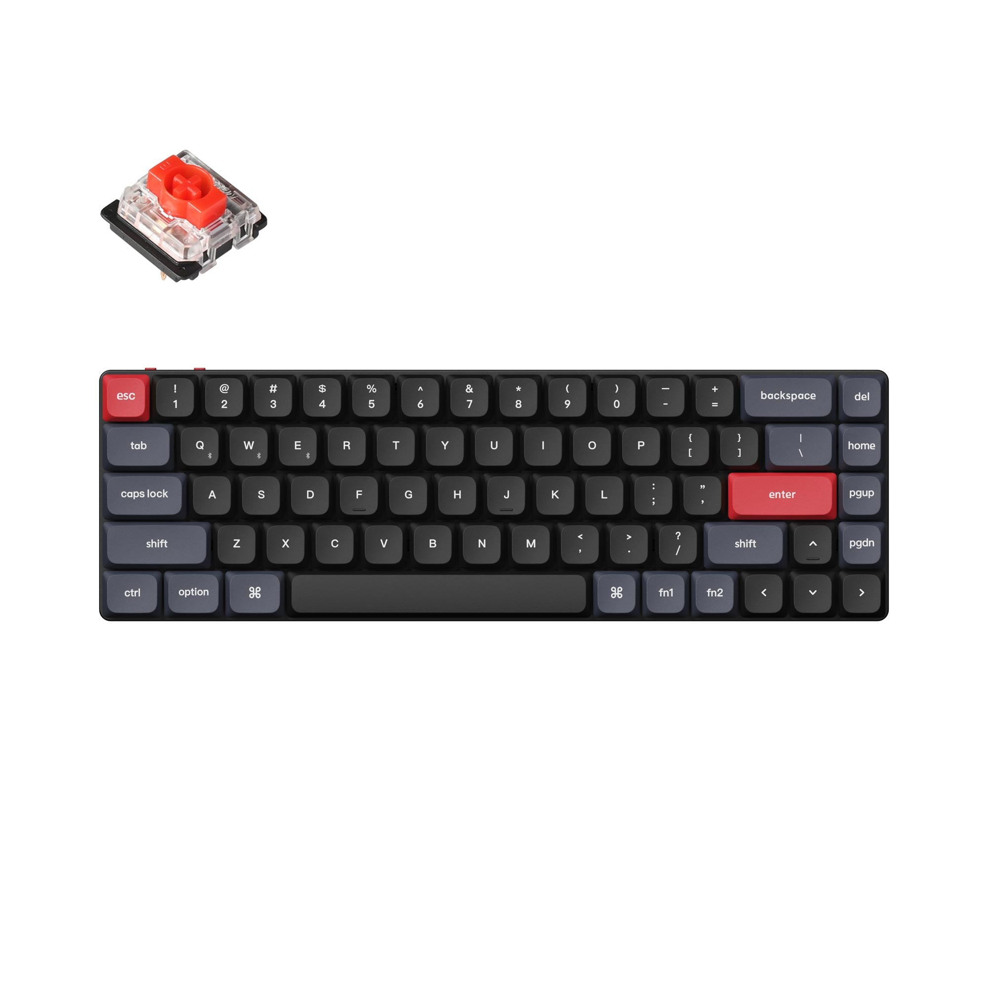 Keychron K7 Pro QMK/VIA ultra-slim custom mechanical keyboard 65 percent layout for Mac Windows Linux low-profile Gateron red