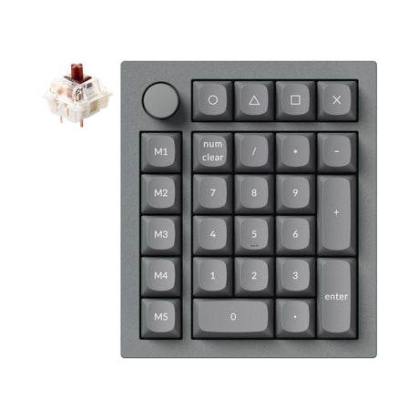 Keychron Q0 Plus QMK VIA custom number pad knob full aluminum grey frame for Mac Windows RGB backlight with hot swappable Gateron G Pro switch brown