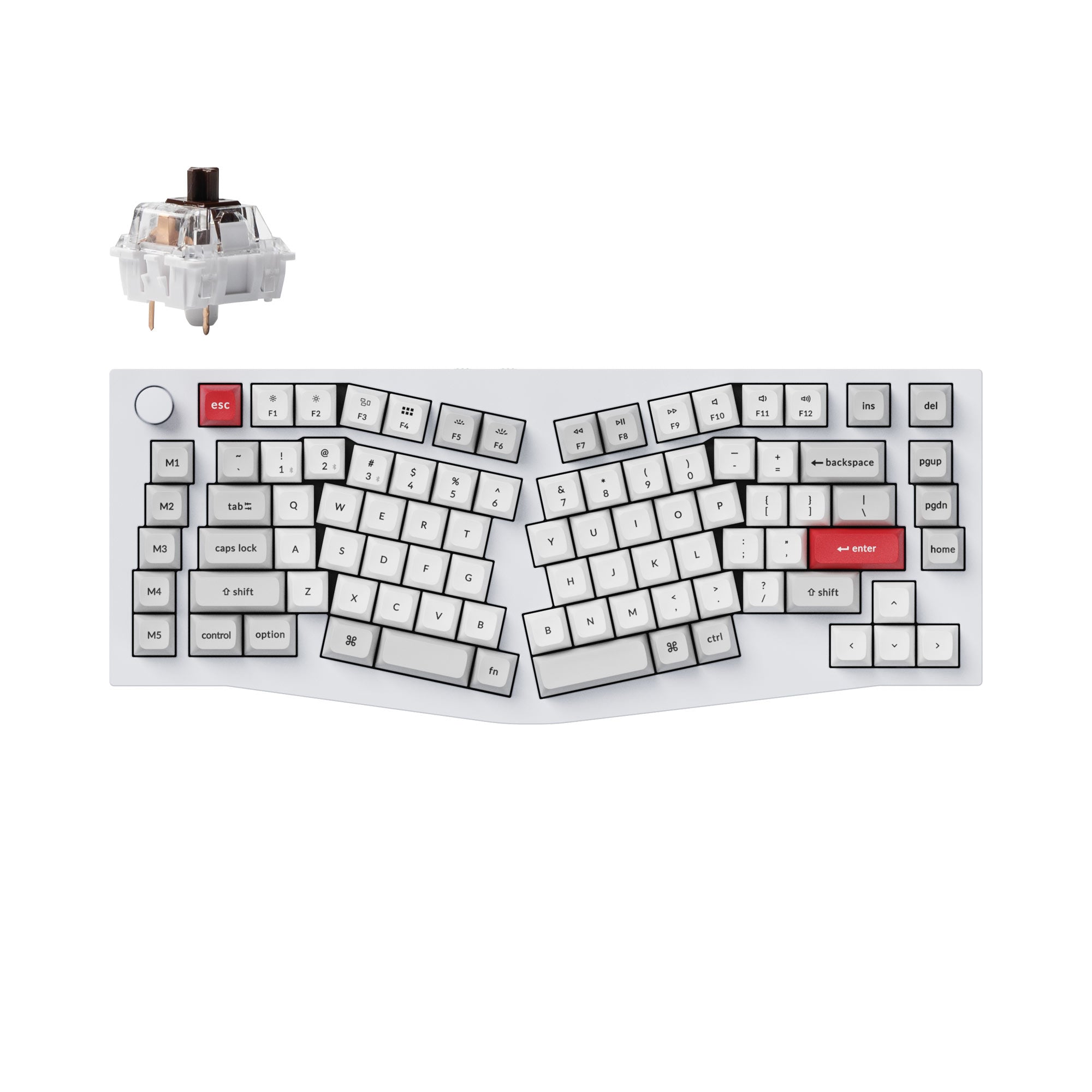 Keychron Q10 Pro QMK/VIA wireless custom mechanical keyboard 75 percent Alice layout full aluminum white frame for Mac Windows Linux with RGB backlight hot-swappable K Pro brown