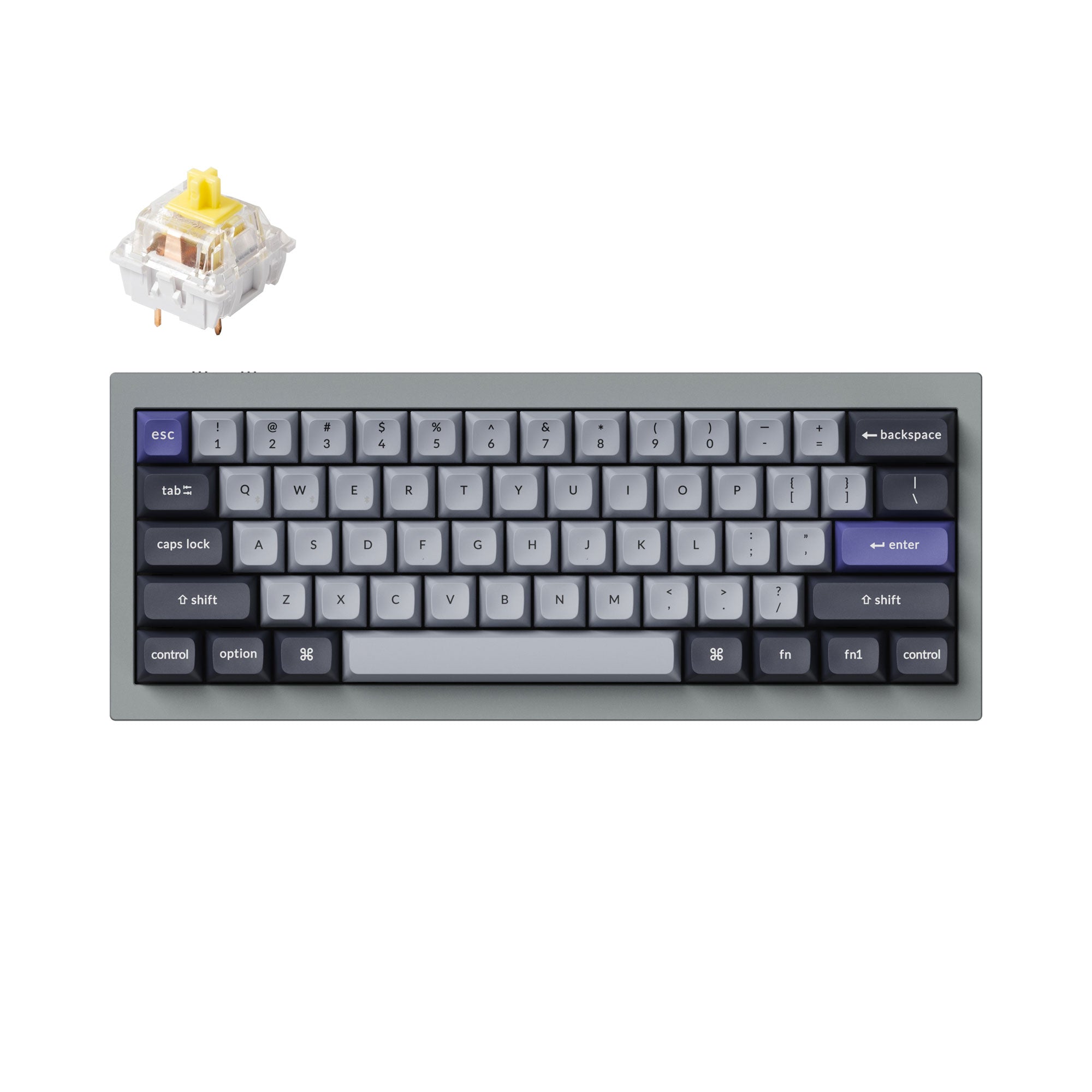 Keychron Q4 Pro QMK/VIA wireless custom mechanical keyboard 60 percent layout full aluminum grey frame for Mac WIndows Linux with RGB backlight and hot-swappable K Pro switch banana