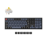 Keychron Q6 Pro QMK/VIA wireless custom mechanical keyboard full-size layout aluminum black for Mac Windows Linux RGB hot-swappable K Pro switch banana ISO German layout PBT