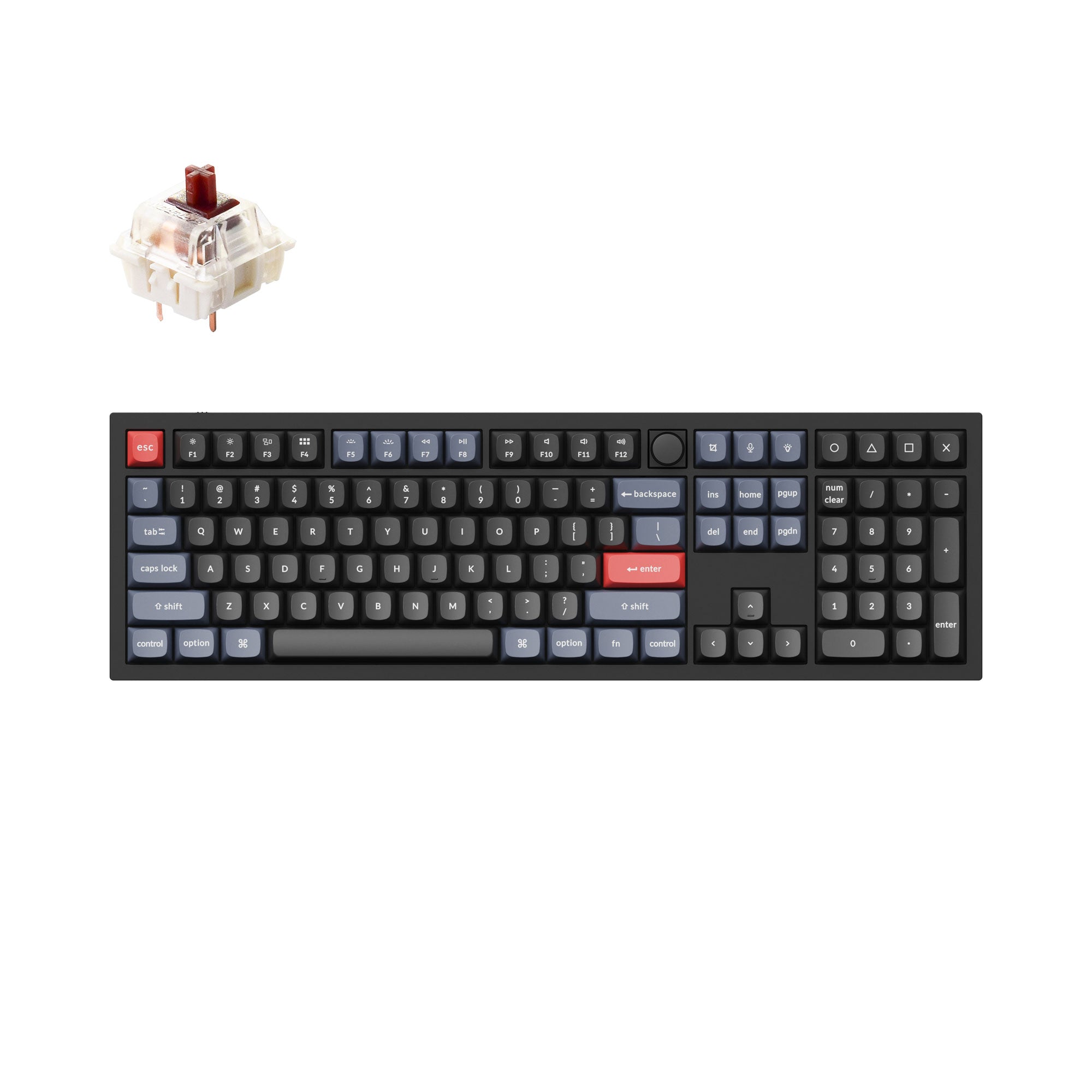 Keychron Q6 QMK VIA custom mechanical keyboard full size 100 percent layout full aluminum black frame B knob for Mac Windows RGB backlight with hot swappable Gateron G Pro switch brown