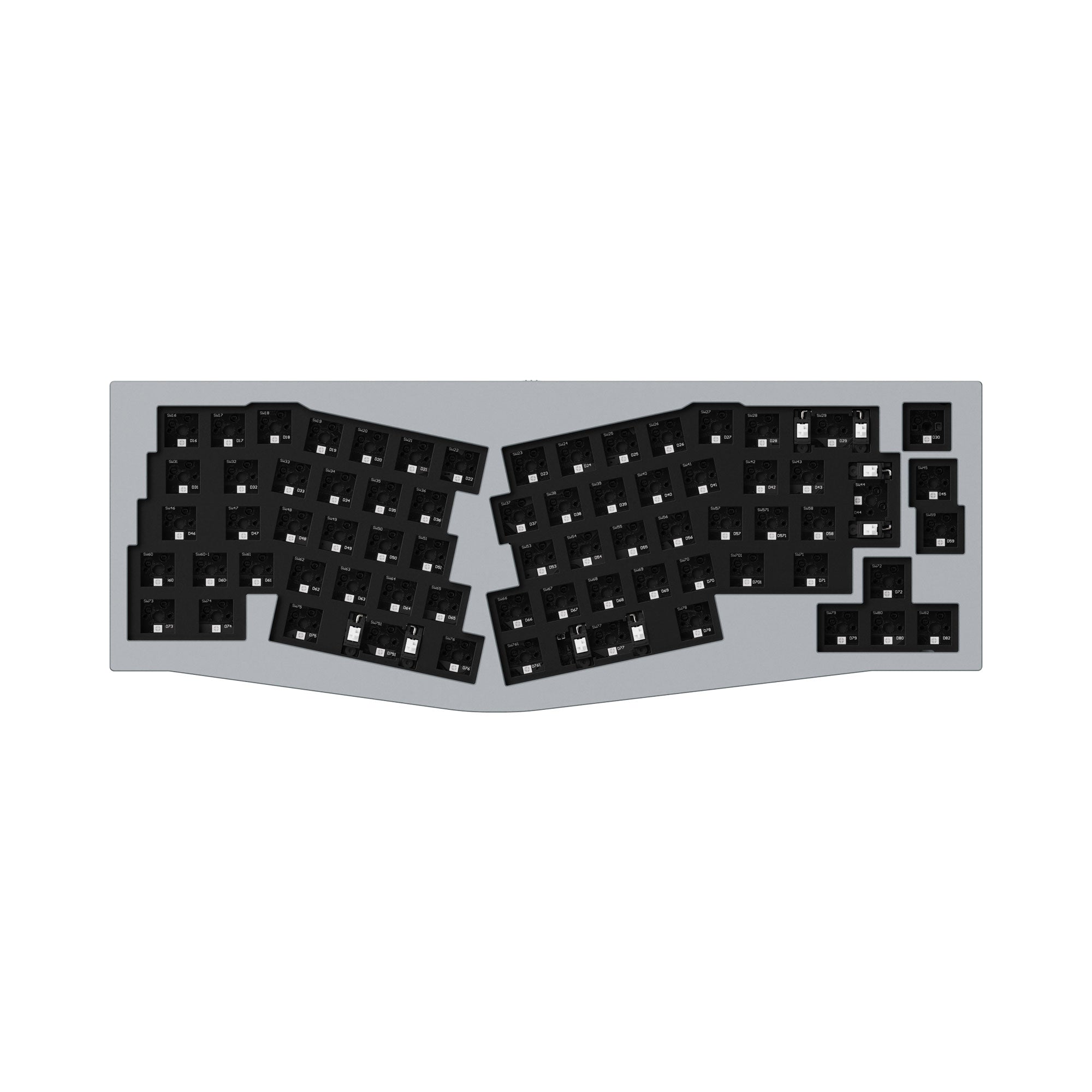 Keychron Q8 QMK VIA Custom Mechanical Keyboard Alice Layout Full Aluminum Frame For Mac Windows Linux ISO Layout Barebone Grey