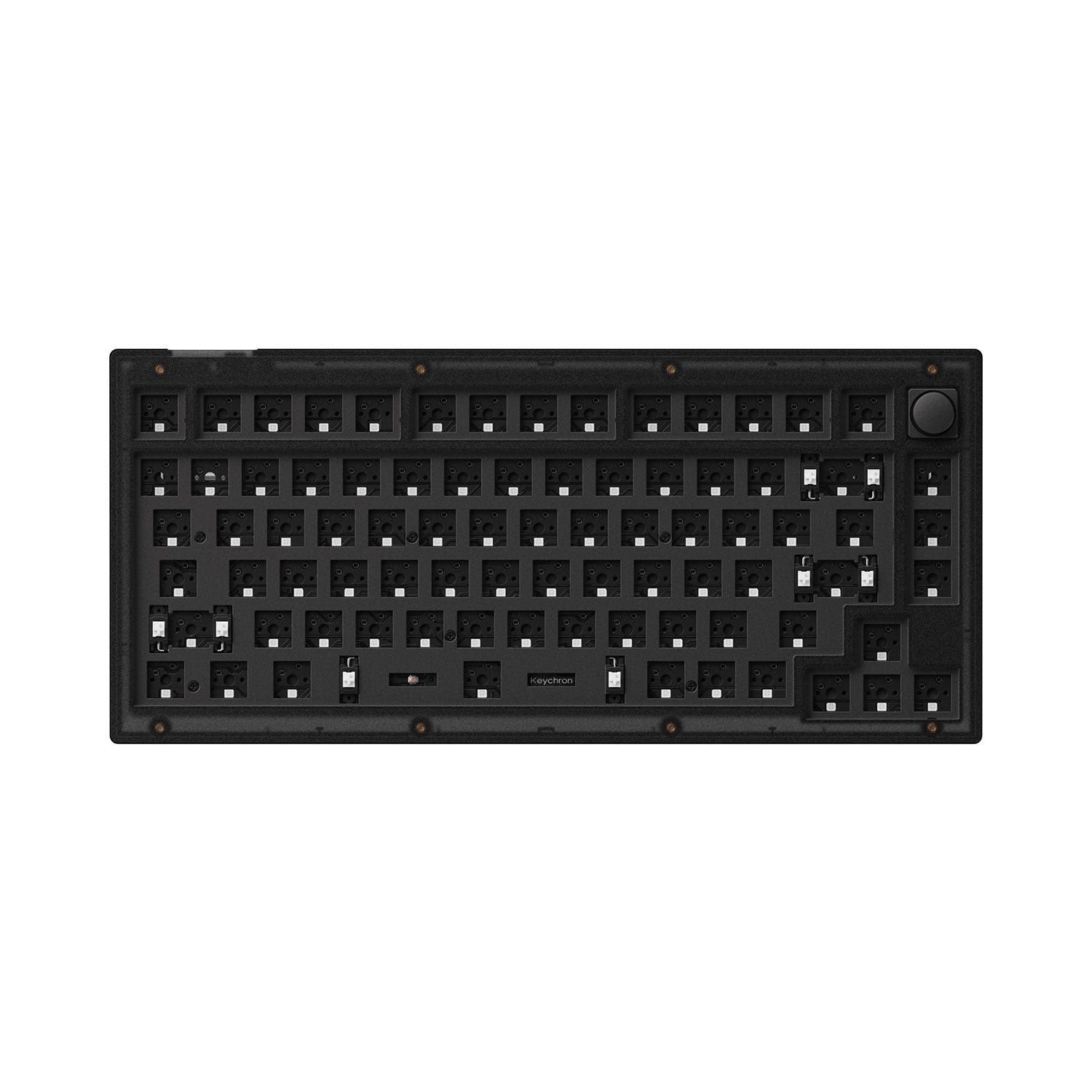 Keychron V1 QMK/VIA Custom Mechanical Keyboard Barebone version Knob version Frosted Black frame for Mac Windows Linux