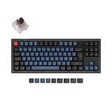 Keychron V3 QMK VIA custom mechanical keyboard 80 percent layout frosted black knob Mac Windows Linux hot-swappable Keychron K Pro switch brown ISO Nordic layout