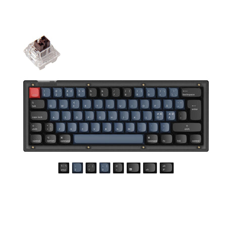 Keychron V4 QMK/VIA Custom Mechanical Keyboard 60 Percent Nordic ISO Layout K Pro Brown Switch