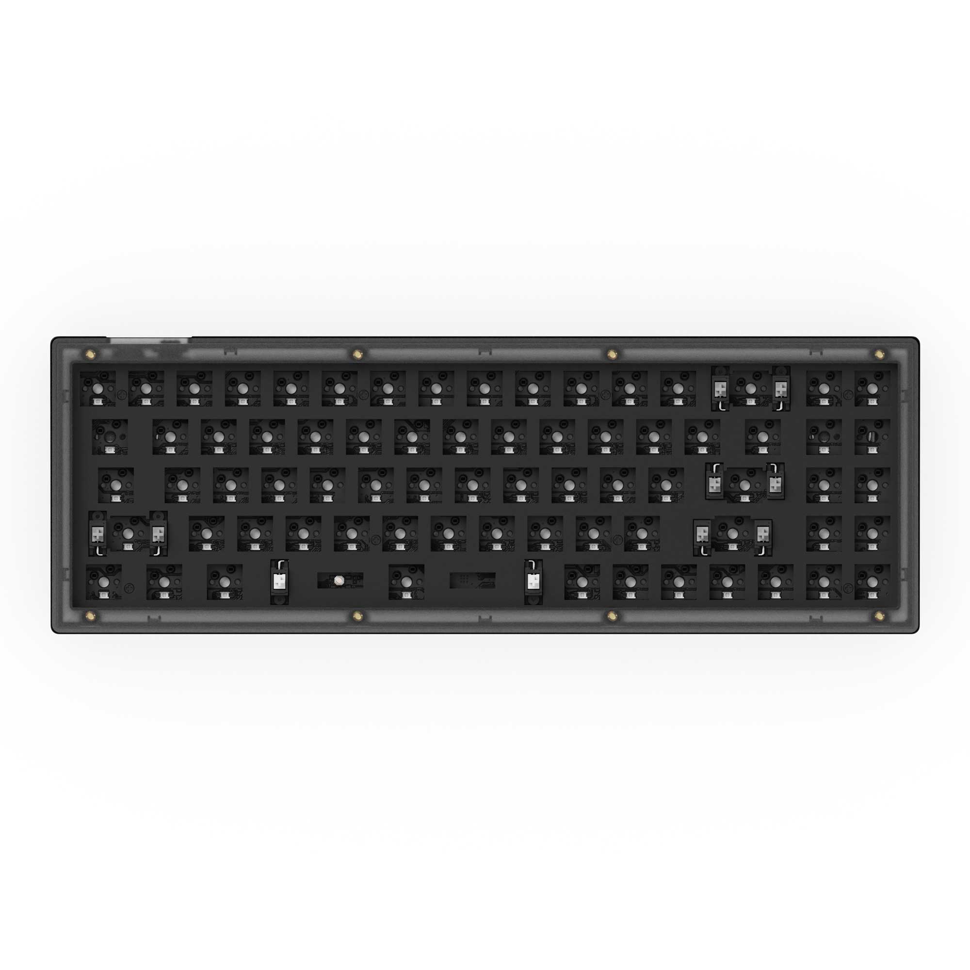 Keychron V7 QMK VIA custom mechanical keyboard 70 percent layout frosted black barebone for Mac Windows Linux RGB backlight