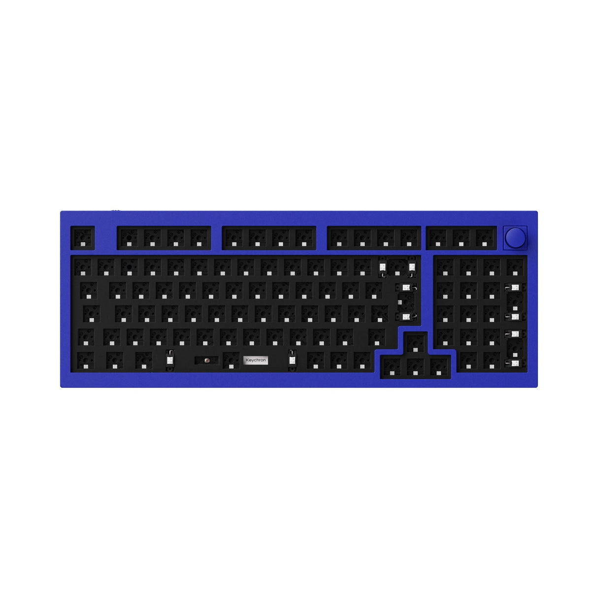 Keychron Q5 QMK VIA custom mechanical keyboard ISO layout UK DE FR IT ES Nordic 96 percent layout full aluminum frame for Mac Windows Linux barebone knob blue