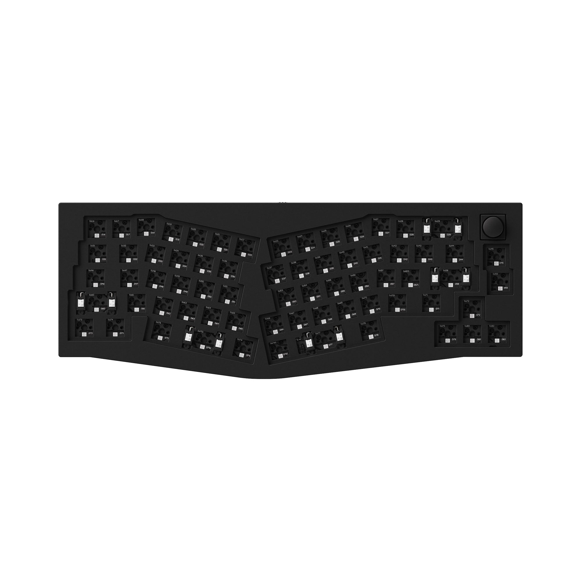 Keychron Q8 QMK/VIA custom mechanical keyboard Alice layout knob version full aluminum frame for Mac Windows Linux barebone black