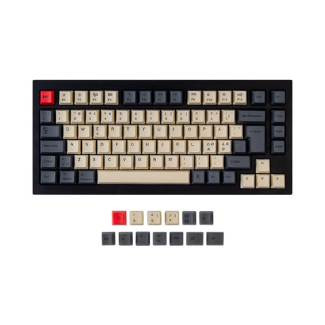 Conjunto de teclas ISO Q1 e Q1 Pro e V1 e K2 e K2 Pro OEM Dye-Sub PBT - Carbono