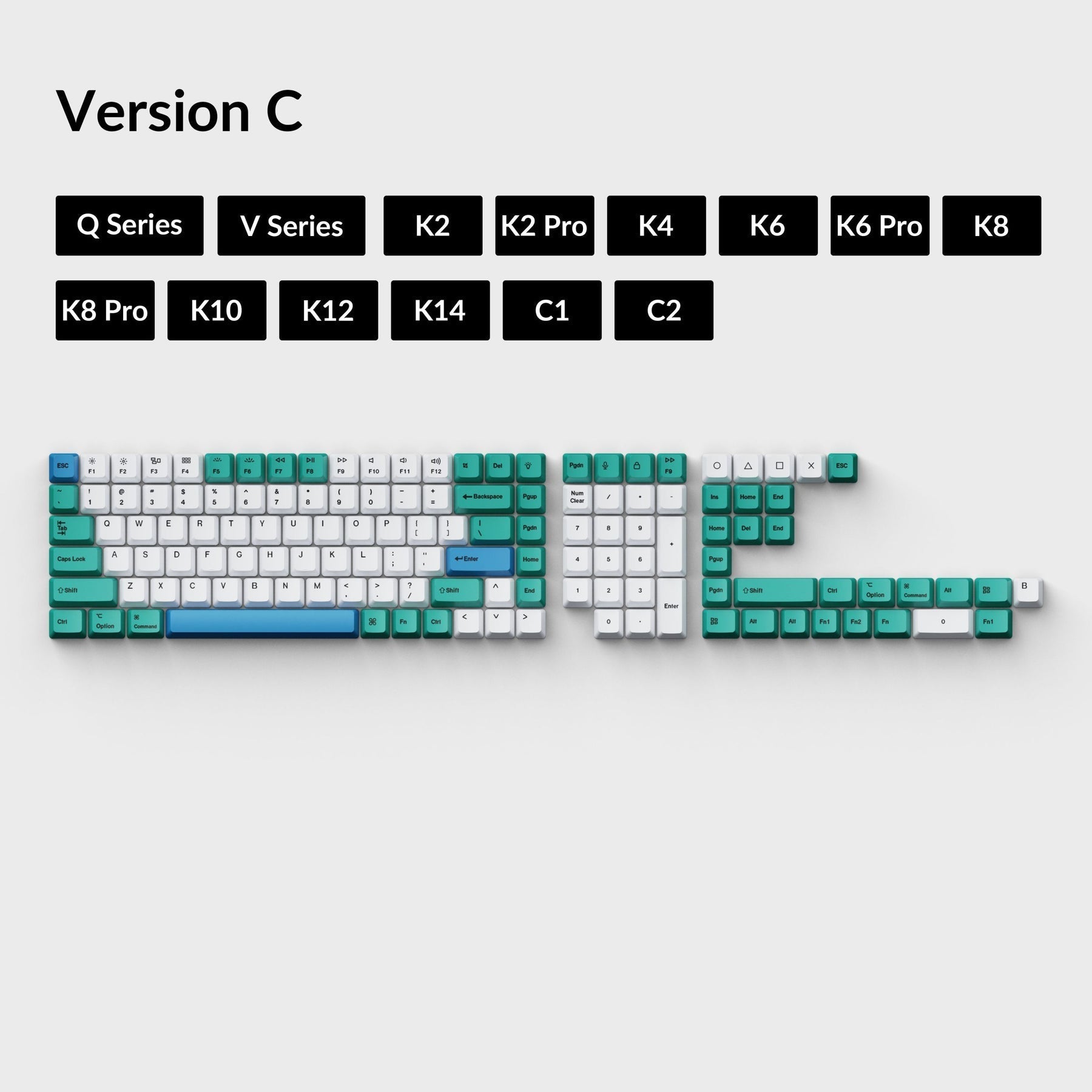 Conjunto de teclas OEM Dye-Sub PBT - Iceberg